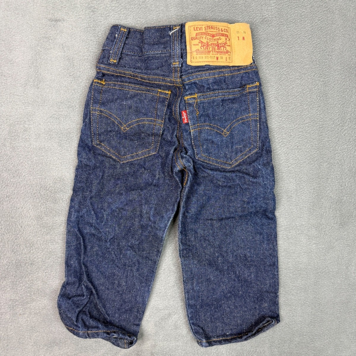 Vintage Levis 302 0117 Kids Jeans Dark Wash Made in USA Red Tab