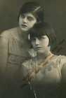#65878 THESSALONIKI Greece 1920s. Two young women. Photo PC size RPPC ACHILAS