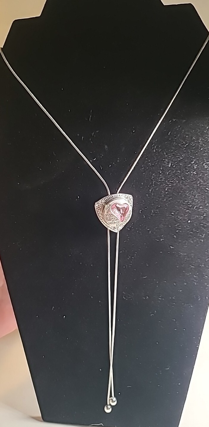 NWOT 18" Love Between A Mother & Daughter Necklace Silvertone Interchangeable 