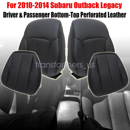 For 2010-2014 Subaru Outback Front Bottom & Back Black Seat Cover Perforated - Foto 24 di 130