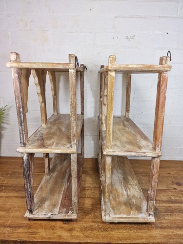 Vintage Reclaimed Indian Solid Wooded Arched Temple Wall Display Shelf Shelves - Picture 6 of 9