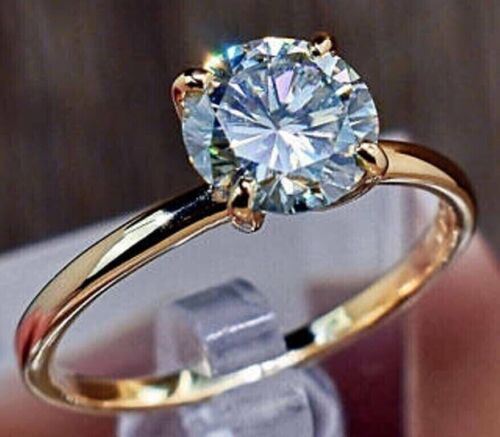 Anello di fidanzamento da donna con diamante simulato a taglio rotondo da 2... - Picture 1 of 11