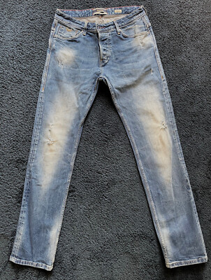 Salsa Jeans SLIM BLAZE 38 - 40 blau used look Knopfleiste 5 pockets premium wash