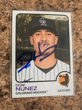 Dom Nunez 2022 Signed Topps Heritage Short Print SP Colorado Rockies # 468 Auto