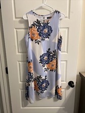 Nine West Dress Womens Size 6 Sheath Floral Dress Blue/orange