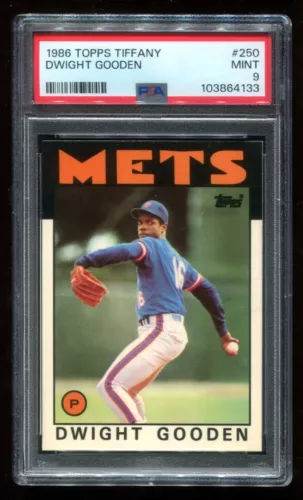 1986 Topps Tiffany #250 Dwight Gooden PSA 9 Mint Mets~(PL)