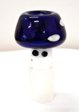 Glass Bowl Male 18mm Bowl for Water Pipe - Mushroom Blue