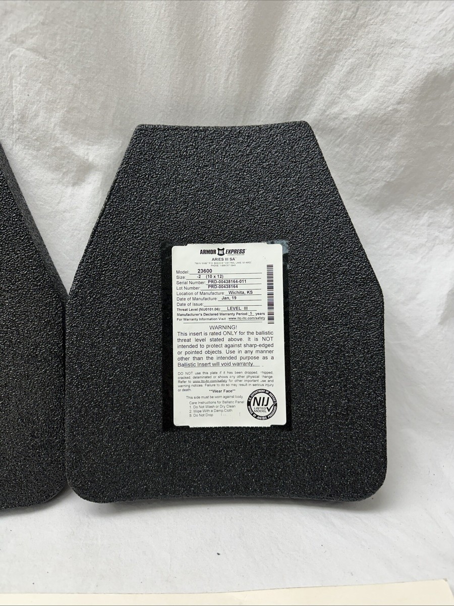 Armor Express Aries SA Level III NIJ 10x12 Lightweight Armor Plate