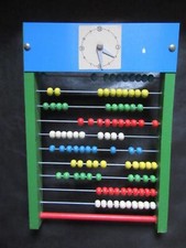 Rechentafel mit Uhr und Kugeln-DDR