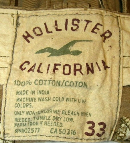 Hollister Shorts Mens Distressed Shorts Size 33 Khaki Surfer Cargo Grunge GREAT!