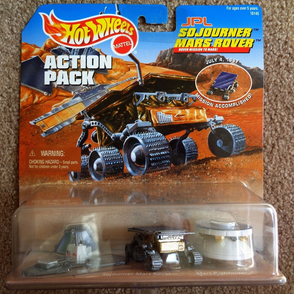 LOTE de 2 paquetes de acción Hot Wheels Sojourner Mars Rover 1996 y 1997 AMBAS VERSIONES Foto 4 de 4