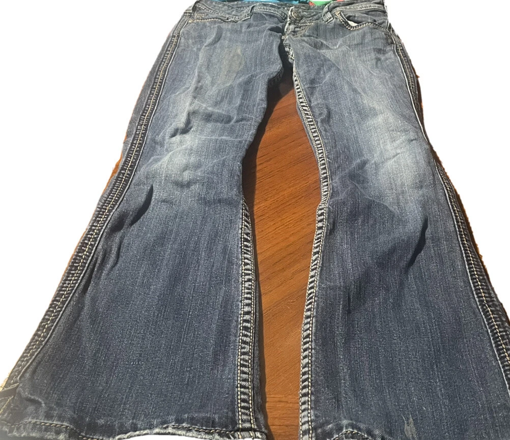 Distressed silver store jeans