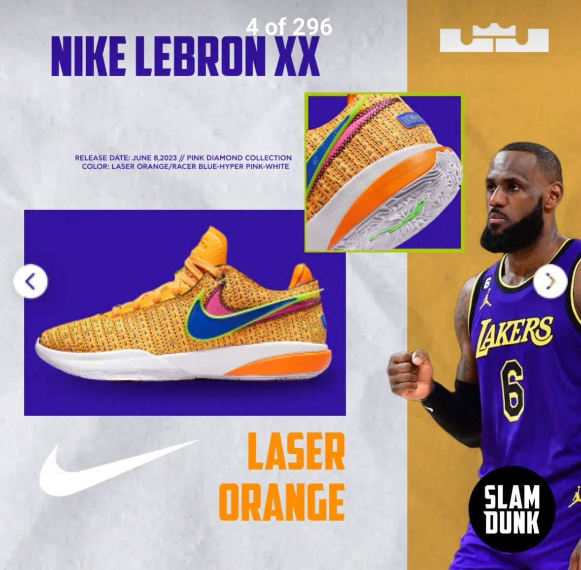 New 11.5 Nike LeBron 20 XX James Gang Laser Orange Blue Shoes