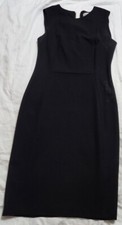 Calvin Klein Black Sheath Sleeveless Round Neck Exposed Rear Gold Zipper 6