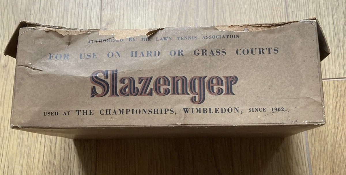 1950 Slazenger Vintage Tennis Ball Box, with 6 Balls, made in England! 6