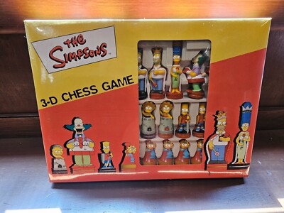 Character Games United Kingdom 2000 The Simpsons Vintage Rare 3-D Chess Game