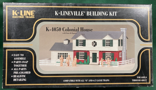 K-Line O Scale #K4050 K-Lineville Colonial House Building Kit w/ Fence & Figures