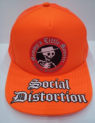 Rockabilly 60s 70s Colors SD Mommy's Little Monster Neon Orange Trucker Adjust