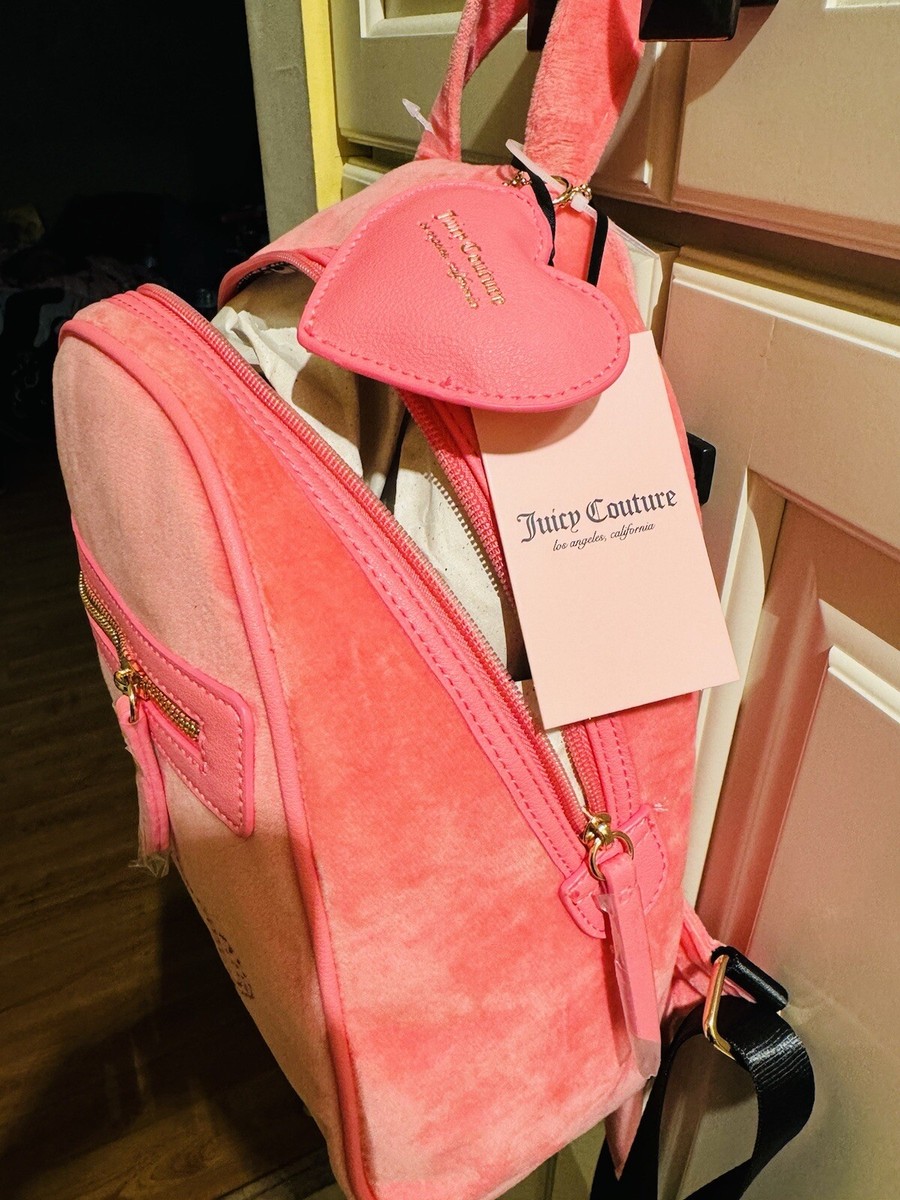 NWT Juicy Couture Velour Pink Lemonade Big Spender Backpack  display picture 3