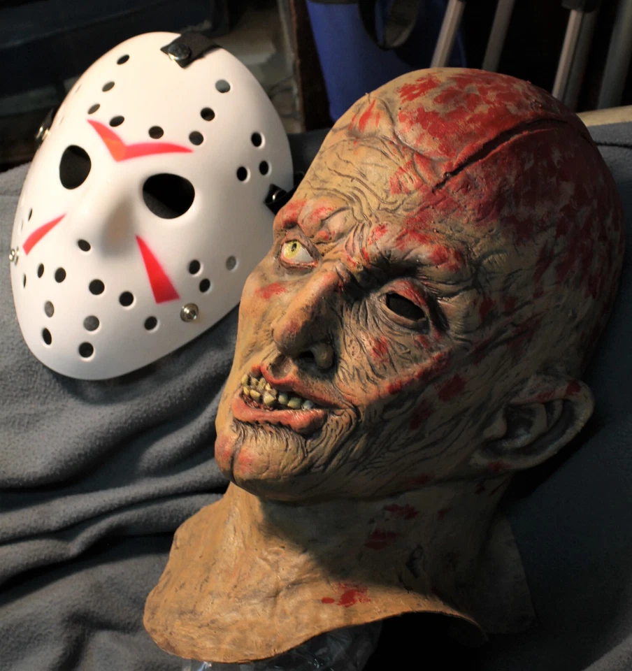 JASON VOORHEES Halloween Máscara Látex + Pvc Utilería Viernes 13 Disfraz COSPLAY X Foto 2 de 4