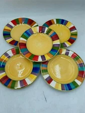 5)  PHILIPPE RICHARD   RAINBOW STRIPES   SALAD PLATES