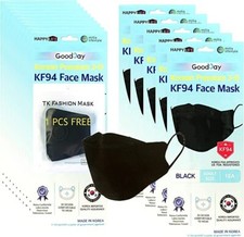  15pcs Happy Life , Good Day kf94 Black face mask Adult Size