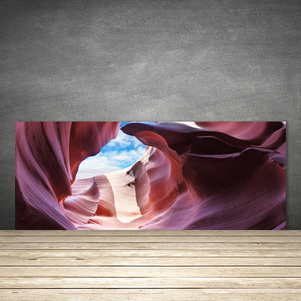 Crédence de cuisine en verre 125x50 fond de hotte panneau roche