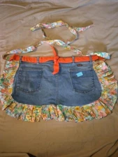 Apron with Pastel Spring Hats fringe and tie back 277517