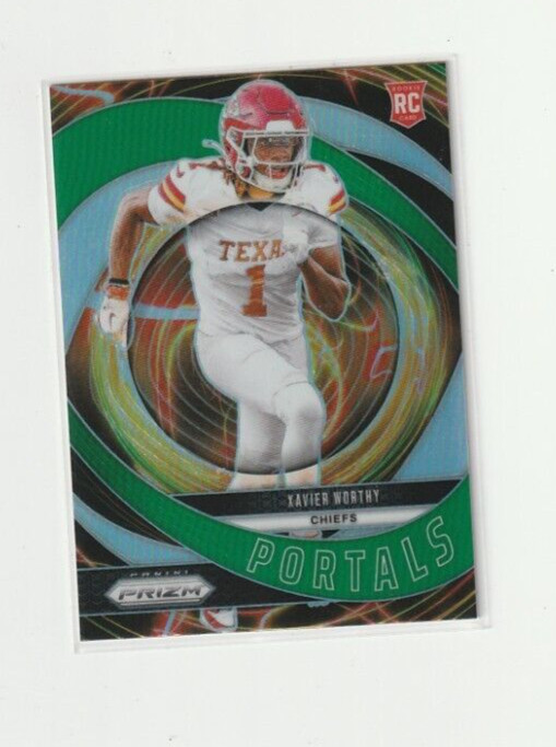 2024 Panini Prizm - Portals Green Prizm #10 Xavier Worthy (RC)