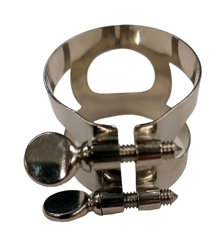 Legatura in Metallo per Bocchino Becco Sassofono Alto a Doppia Vite Sax Fascetta - Immagine 2 di 4