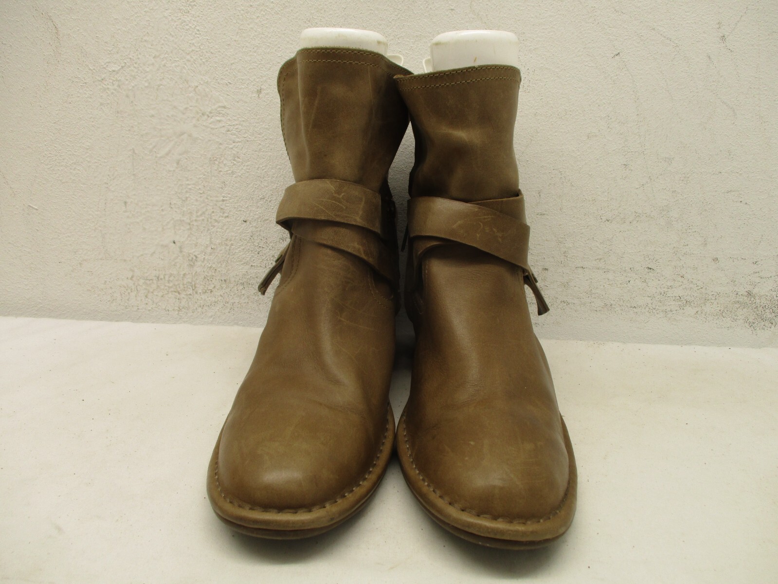 UGG Womens Brown Leather Side Zip Strap Ankle Boo… - image 2