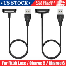 2PCs Charger for Fitbit Luxe/Charge 6/Charge 5 Replacement Charging Cable Cord