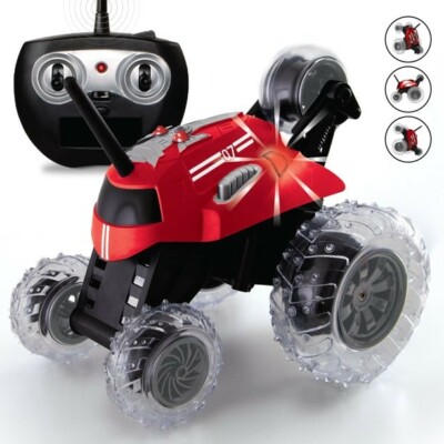 SHARPER IMAGE Thunder Tumbler Spinning Mini Truck RC Car with 5th Wheel,  Red | eBay