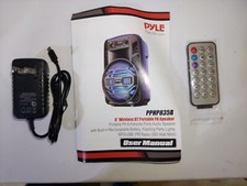 Pyle bluetooth speaker Remote, Charger, And Manual
