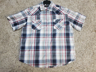 FALCON BAY (NEW) MENS SS PEARL SNAP SHIRT SZ XL MULTICOLOR STRIPED PLAID NWT