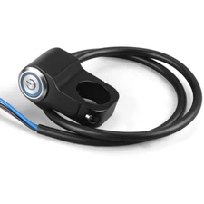 Motorcycle 7/8" Handlebar Switch ON/OFF Button Headlight Spot Fog Light Blue LED