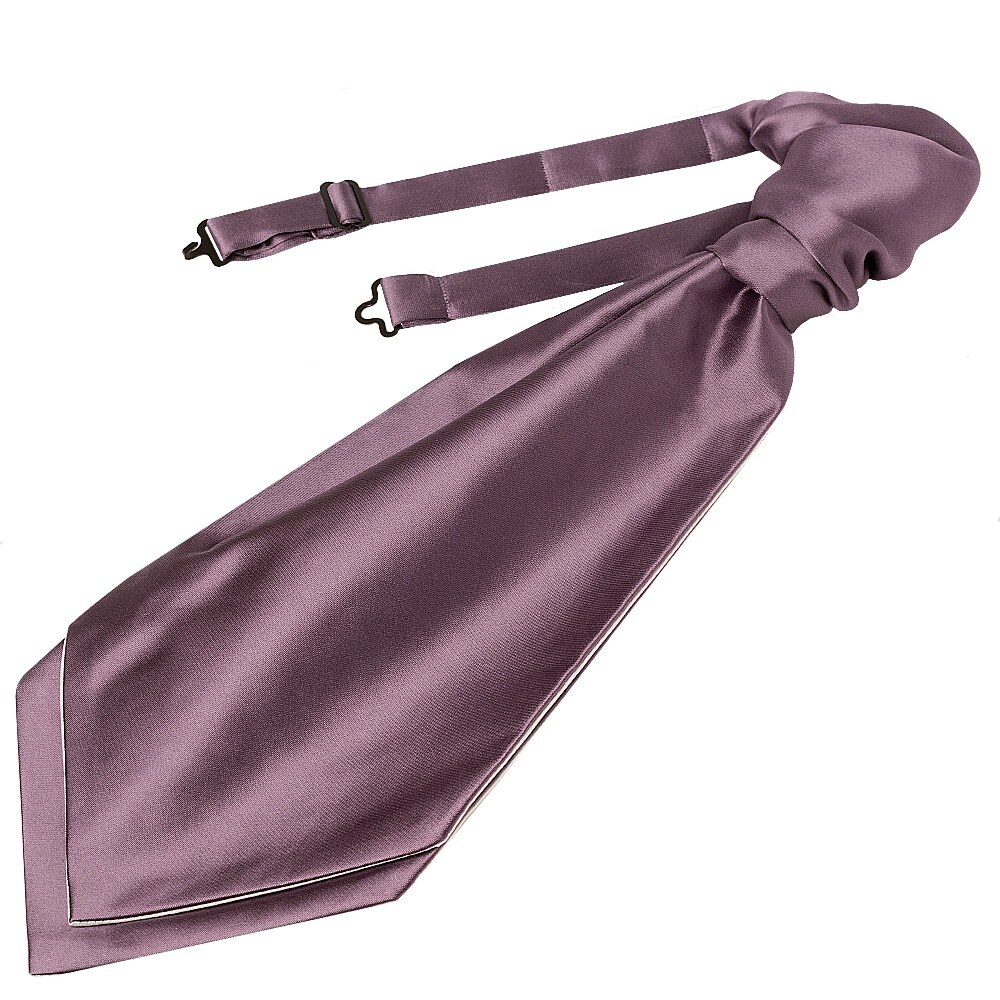 Handmade Pre Tied Plain Mauve Satin Men's Cravat Tie Wedding Formal Cravat Tie
