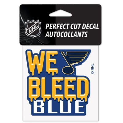 St. Louis Blues 4x4 Inch ''We Bleed Blue'' Vinyl Decal