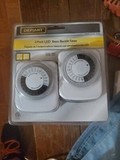 Defiant 2 Pack LED Basic Backlit Timer 24 Hour Mechanical Timer New and Sealed