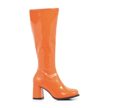 Orange GoGo 60s 70s Hippie Halloween Costume Knee High Drag Queen Boots 12 13 14 - Picture 1 of 21
