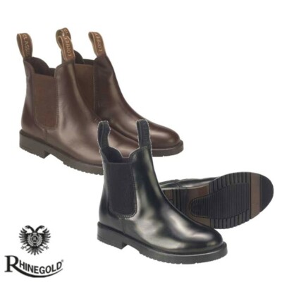 Rhinegold Kinder klassische Leder Jodhpur Stiefel (Gr. J10-5 / EU28-38) robust