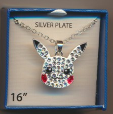 OFFICIALLY LICENSED Pokemon Jewelry Crystal Silver PLATED Pikachu Necklace COOL