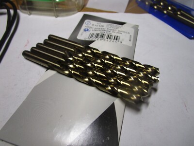 8.10 mm 135 Degree Split Point M42 Cobalt Jobber Length Drill Bit Type 150 QTY 5
