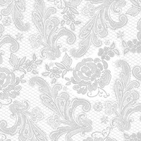 Servietten Lace Royal Embossed Silver 33 X 33 Cm Ppd 007654