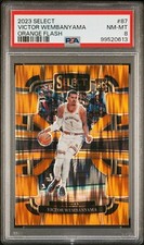 2023-24 Panini Select Victor Wembanyama Orange Flash PSA 8