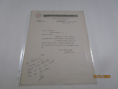 Railroad Atlantic Coast Line Co Check  Sent  Nov 17 1930 Signed Ephemera