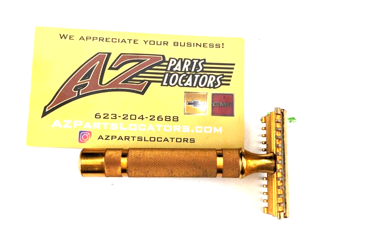 ⭐️ Very nice Gillette Re-issue PAT. 17567 Gold Razor made in USA Open