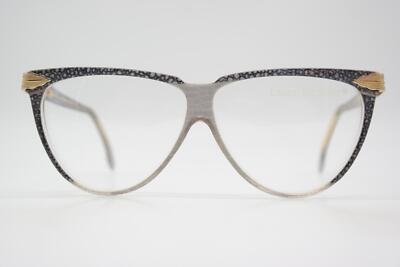 Vintage Glasses Laura Biagiotti V 75 Gray Transparent Gold Oval Glasses Frame