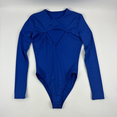 Bodysuit Womens Blue Long Sleeve
