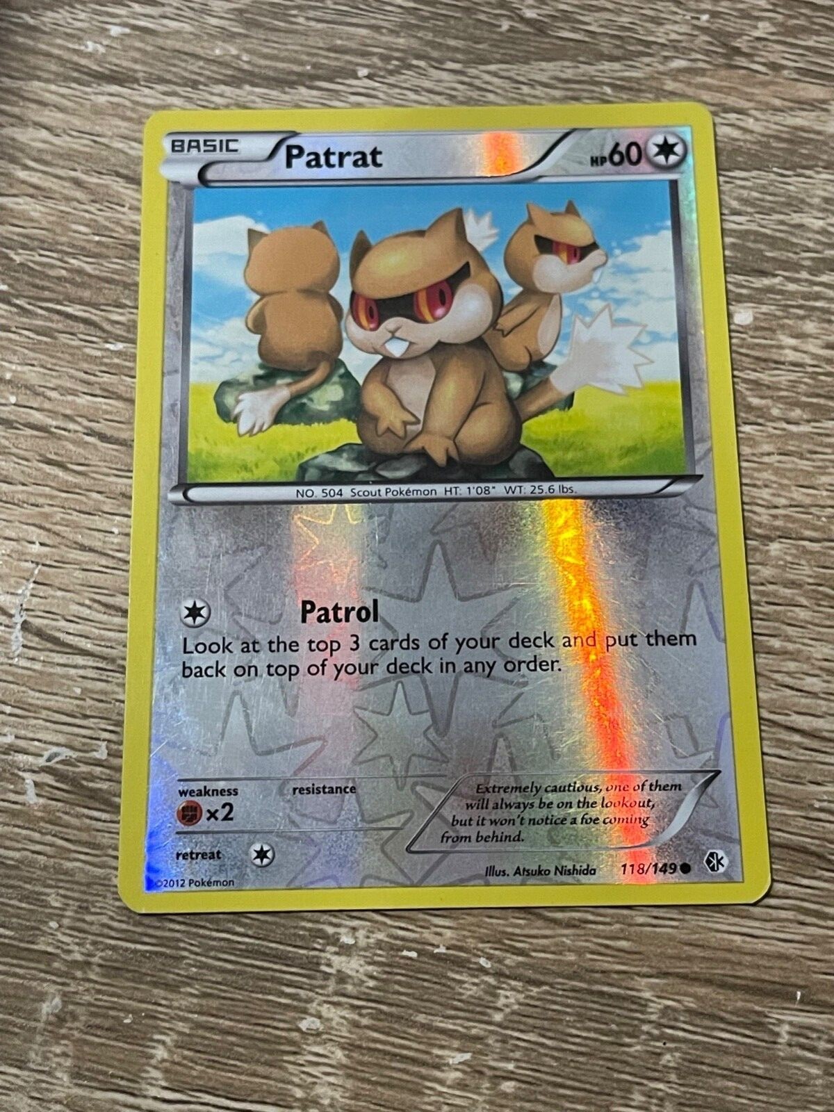 2012 pokemon Boundaries Crossed reverse holo Patrat 118/149
